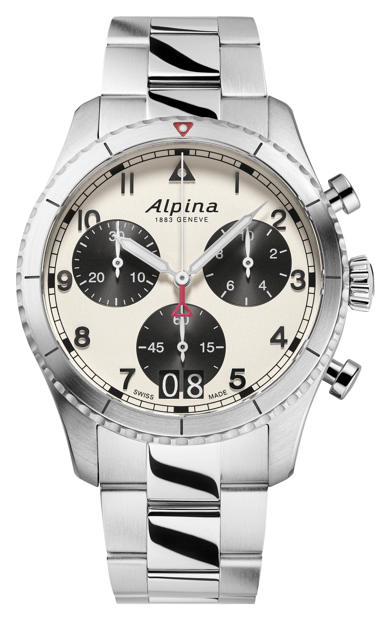 A.H.P.L　AHPL　ヒトツメ Pilot Chronograph Big Date Watch AL-372WB4S26B | Alpina Watches US